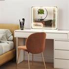 Barara King LED Lighted Vanity Makeup Mirror with 3 Dimmable Color Modes, Touch Control Square Desk Mirror for Bedroom, White