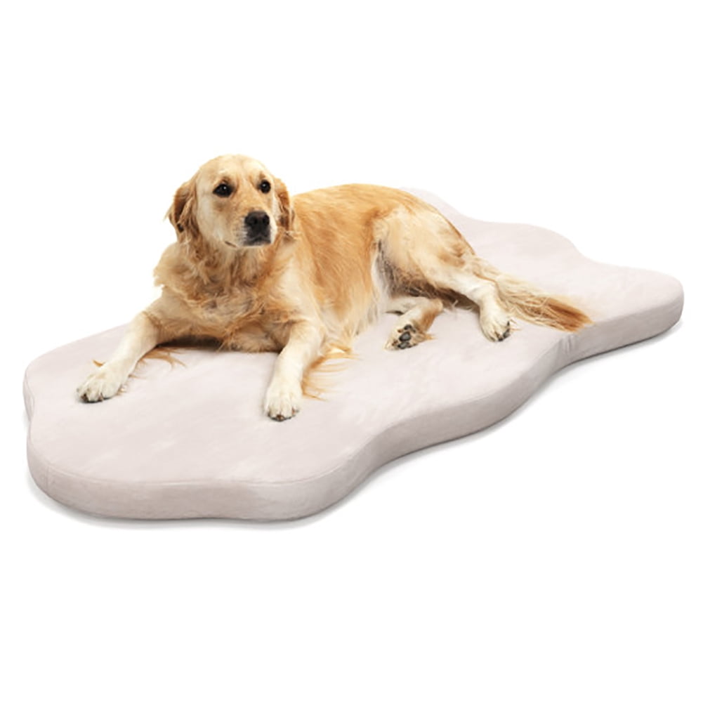 Barara King Large Dog Bed, Dog Cage Bed, Washable Dog Mat, Orthopedic Dog Bed with Memory Foam Support for Large Dogs-Beige