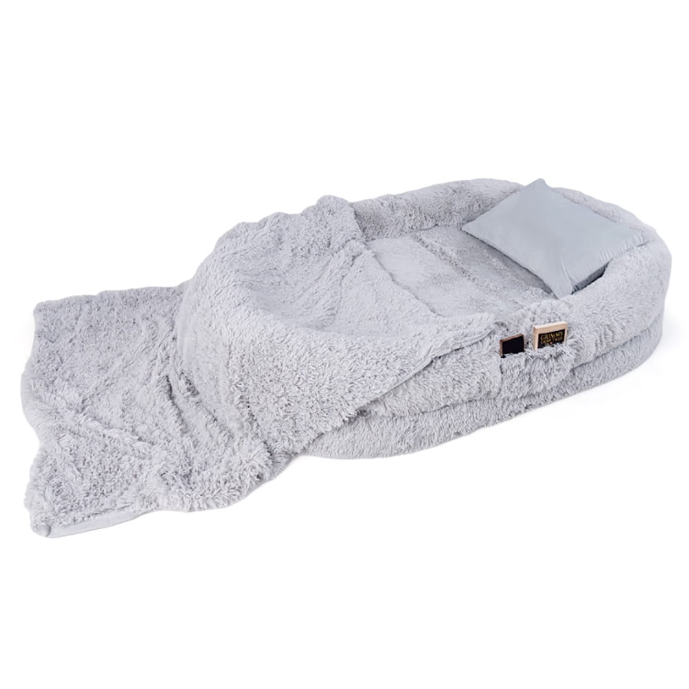 Barara King Large Dog Bed, Dog Cage Bed, Washable Dog Mat, Washable Fluffy Human Dog Bed with Soft Blanket and Plump Pillow-Gray Barara King Large Dog Bed, Dog Cage Bed, Washable Dog Mat, Washable Fluffy Human Dog Bed with Soft Blanket and Plump Pillow-Gray