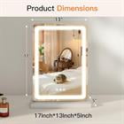 Barara King Lighted LED Makeup Vanity Mirror with 3 Adjustable Lighting Modes, Touch Screen Table Mirror for Home Use, White