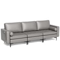 thumbnail image 1 of Barara King Loveseat Sofa Couches, Comfy Couch Soft Love Seats Sofa,3-Seat Sofa Sectional with Side Storage Pocket and Metal Leg-Light Gray, 1 of 8