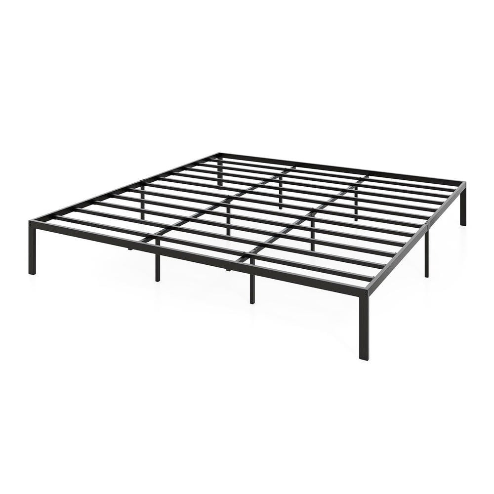 Barara King Metal Bedroom Bed Frame with Heavy Duty Support Slats Mattress Foundation, King Size Bed Platform Frame for Apartment, Bedroom, Black