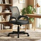 Barara King Mid-Back Mesh Office Chair Ergonomic Computer Seat with Lumbar Support for Home Office Study Workstation, Black