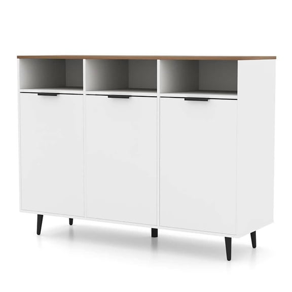 Barara King Modern Buffet Sideboard with Adjustable Storage Shelves for Kitchen, White