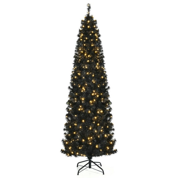 Barara King National Tree, Christmas Tree,Xmas Tree,Pre-lit Christmas Halloween Tree with PVC Branch Tips and Warm White Lights-7 ft
