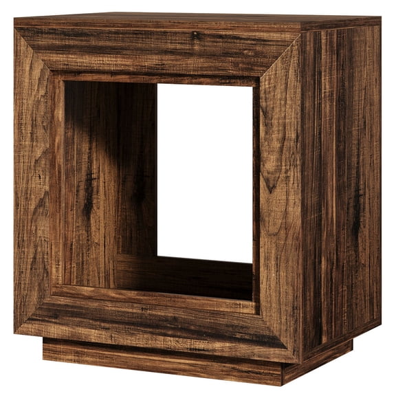 Barara King Nightstand, Night Stand, Side Table,Wood End Table, Square Side Table Nightstands with Storage,Rustic Brown