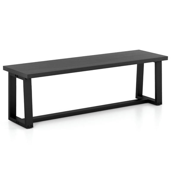 Barara King Ottoman Bench,Bed Bench,Wood Dining Bench with Metal Frame and Adjustable Footpads-Black