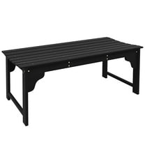 Barara King Outdoor Bench, Patio Benches for Outdoors,Slatted Wooden Garden Bench, Curved Seat Front Porch Bench, Black