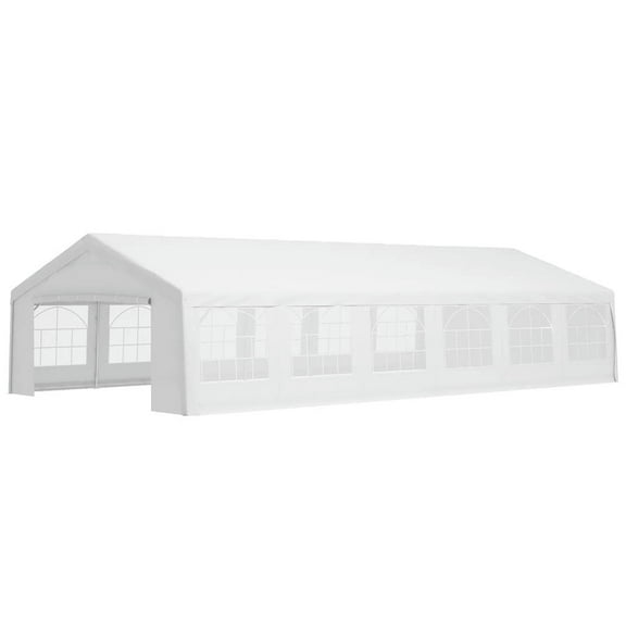 Barara King Outdoor Canopy Tent, Patio Portable Canopy,20' x 40'Large Wedding Tent, Outdoor Carport Garage Party Tent with Sidewall, White