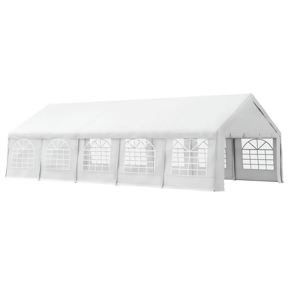 Barara King Outdoor Canopy Tent, Patio Portable Canopy,Outdoor Carport Canopy Heavy Duty Party/Wedding Tent with Removable Sidewalls, White