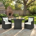 thumbnail image 1 of Barara King Outdoor Collection Set, Patio Conversation Table Chair Set, 3 Pieces Patio Rattan Furniture Set with Cushion and Sofa Armrest-White, 1 of 8