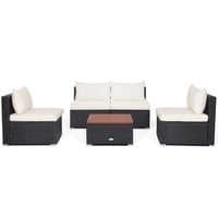 5-Piece Barara King Patio Conversation Table Chair Set