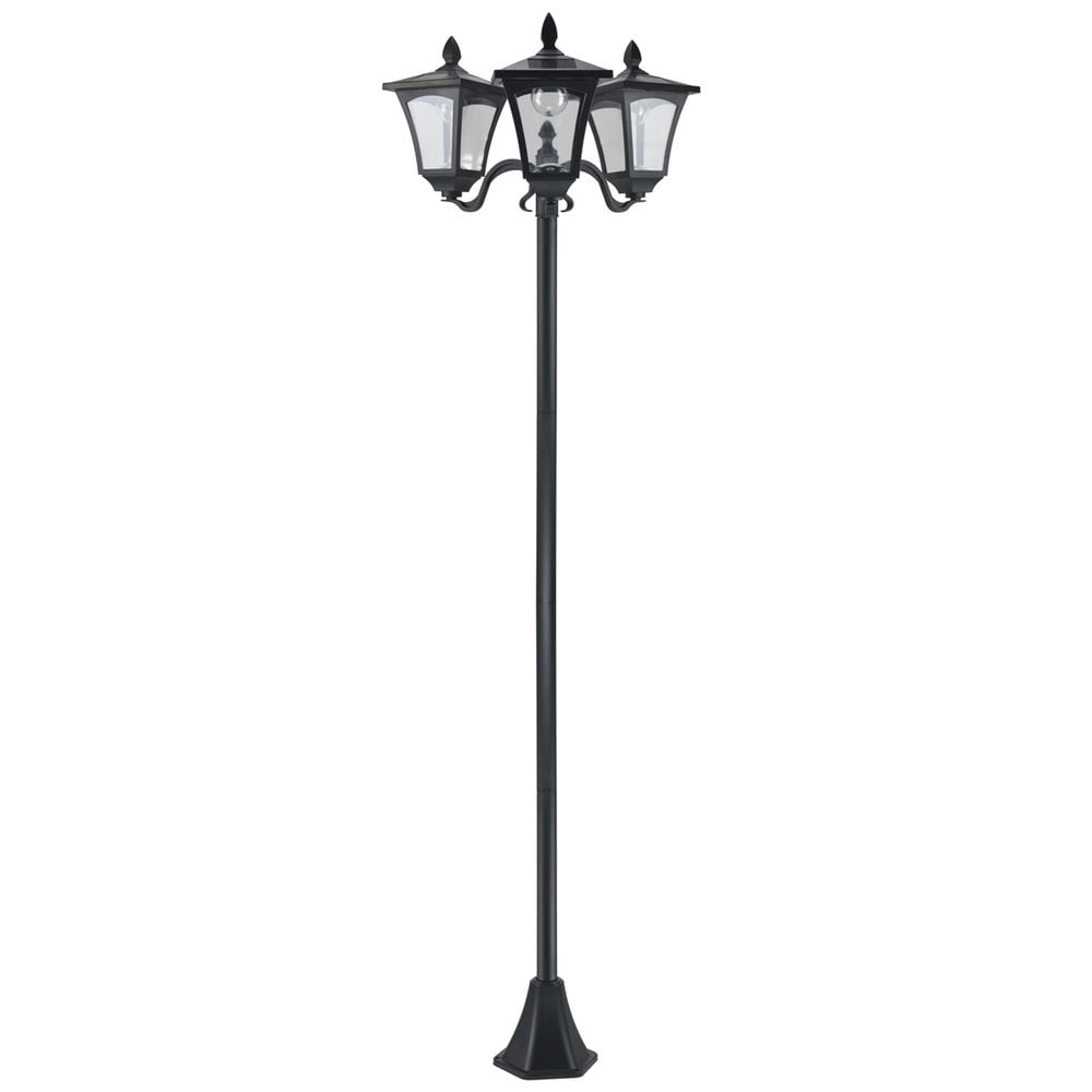 Barara King Outdoor Lamp Post Lights, Triple Head Solar Powered Lamp, Street Vintage Solar Post Lamp,72 Inches