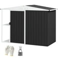 thumbnail image 1 of Barara King Outdoor Sheds, Outdoor Storage Tool House,8 x 4ft Outdoor Garden Shed, Metal Shed with Air Vents and Lock, Dark Gray, 1 of 11