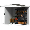thumbnail image 1 of Barara King Outdoor Sheds, Outdoor Storage Tool House,8 x 4ft Outdoor Garden Shed, Metal Shed with Air Vents and Lock, Warm Gray, 1 of 11