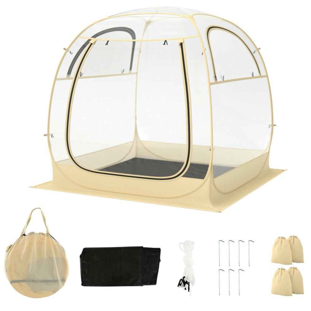 Barara King Outdoor Tent,Portable Camping Shelters,Instant Pop up Sports Tent with Carrying Bag and Floor Mat for 1-2/5-6 People-S