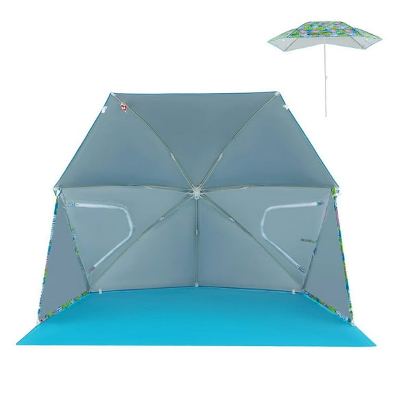 Barara King Outdoor Tent,Portable Camping Shelters,UPF50+ Sun Protection Beach Umbrella Tent with Portable Carrying Bag-Blue