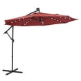 thumbnail image 1 of Barara King Outdoor Waterproof Table Umbrella, UV Protection Pool Umbrella, 10 FT Solar LED Patio Outdoor Umbrella Hanging Cantilever Umbrella Offset Umbrella Easy Open Adustment with 32 LED Lights, 1 of 10