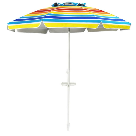Barara King Outdoor Waterproof Table Umbrella, UV Protection Pool Umbrella, 7.2 Feet Portable Outdoor Beach Umbrella with Sand Anchor and Tilt Mechanism-Multicolor