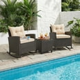 thumbnail image 1 of Barara King Outside Patio Conversation Sets, Patio Furniture Set,Patio Rattan Roker Chairs with Tempered Glass Table and Soft Cushions for Backyard Poolside Porch-Beige, 1 of 7