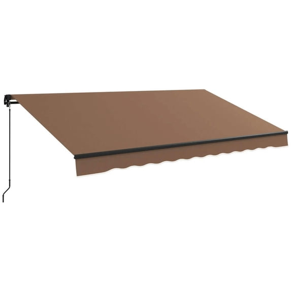 Barara King Patio Awning Sunshade Shelter,Patio Retractable Sun Shade,12' x 10' Retractable Awning, 280gsm UV Resistant Sunshade Shelter, Coffee