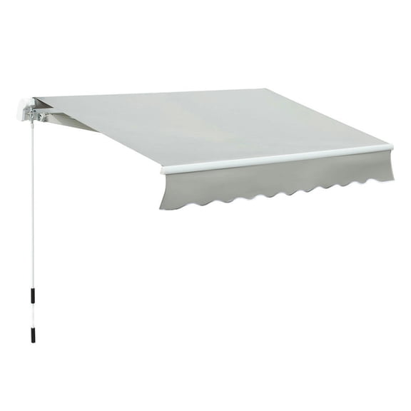 Barara King Patio Awning Sunshade Shelter,Patio Retractable Sun Shade,8' x 7' Retractable Sunshade Awning for the Patio with Easy Crank Design & Hardware Included, Gray