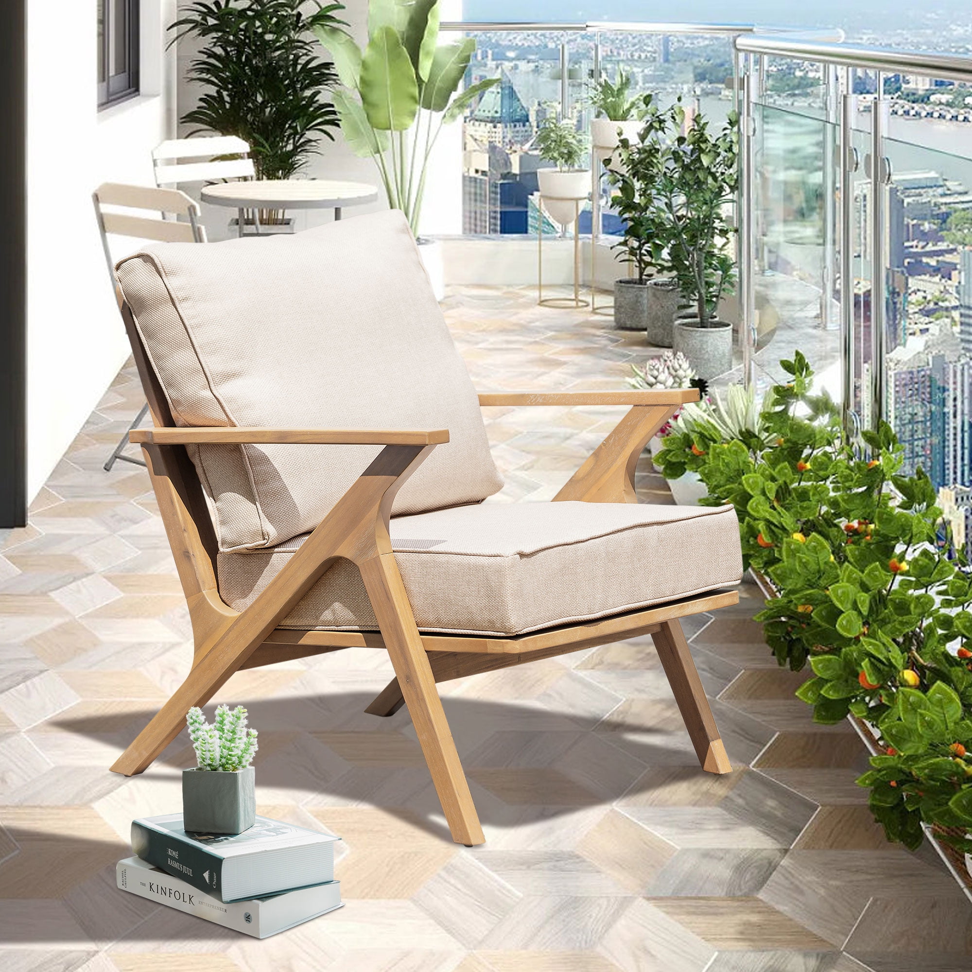 Barara King Patio Conversation Table Chair Set, Outdoor Collection Set, 2 Pieces Patio Furniture Chairs, Set of 2 Outdoor Acacia Wood Sofa Set with Soft Seat Barara King Patio Conversation Table Chair Set, Outdoor Collection Set, 2 Pieces Patio Furniture Chairs, Set of 2 Outdoor Acacia Wood Sofa Set with Soft Seat
