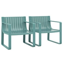 Barara King Patio Dining Chair,Outdoor Dining Room Chair,Patio Chairs Set of 2 with Curved Backrests and Seats-Blue
