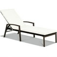 thumbnail image 1 of Barara King Patio Lounge Chair,Reclining Outdoor Chaise Lounger,2 Pieces Patio Rattan Adjustable Back Lounge Chair with Armrest and Removable Cushions-White, 1 of 12