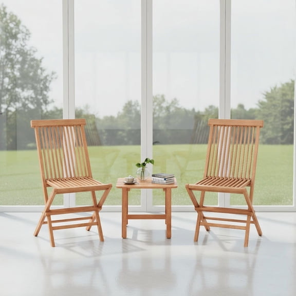 Barara King Patio Side Tables,Patio Teak Wood Side Table with Slatted Tabletop for Yard