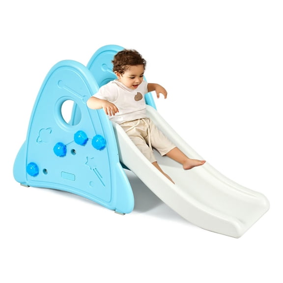 Barara King Play Climber Slide Set,Freestanding Baby Slide Indoor First Play Climber Slide Set for Boys Girls -Blue