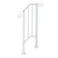 thumbnail image 1 of Barara King Porch Railing Outdoor, Handrail,Handrails for Outdoor Steps, Iron Handrail Fits 1 Step, Transitional Handrail with Installation Kit, White, 1 of 12