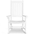 thumbnail image 1 of Barara King Rocking Chairs Outdoor, Indoor Outdoor Wooden High Back Rocking Chair-White, Patio Rocking Chairs, 1 of 9