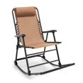 thumbnail image 1 of Barara King Rocking Chairs Outdoor, Outdoor Patio Camping Lightweight Folding Rocking Chair with Footrest -Beige, Patio Rocking Chairs, 1 of 7