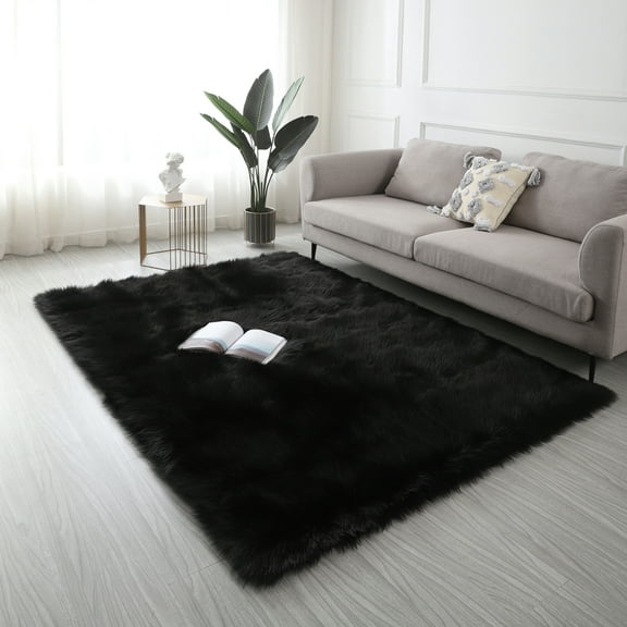 Barara King Rug, Large Area Rugs Carpet Abstract Home Decor, Ultra Soft Fluffy Faux Fur Sheepskin Area Rug