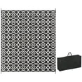 thumbnail image 1 of Barara King Rug,Non Slip Rugs,Indoor Door Mat,Reversible Outdoor Rug Carpet RV Camping Rugs with Carry Bag, 8' x 10', Black & White Clover, 1 of 11