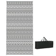 thumbnail image 1 of Barara King Rug,Non Slip Rugs,Indoor Door Mat,Reversible Outdoor Rug Carpet RV Camping Rugs with Carry Bag, 9' x 18', Gray & Cream White Boho, 1 of 11