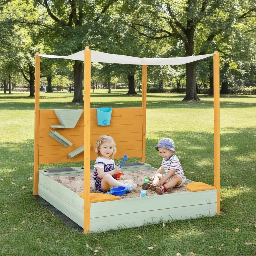 Barara King Sand Pit,Wooden Sandbox, Sand Boxes,Kids Sandbox with Sand ...