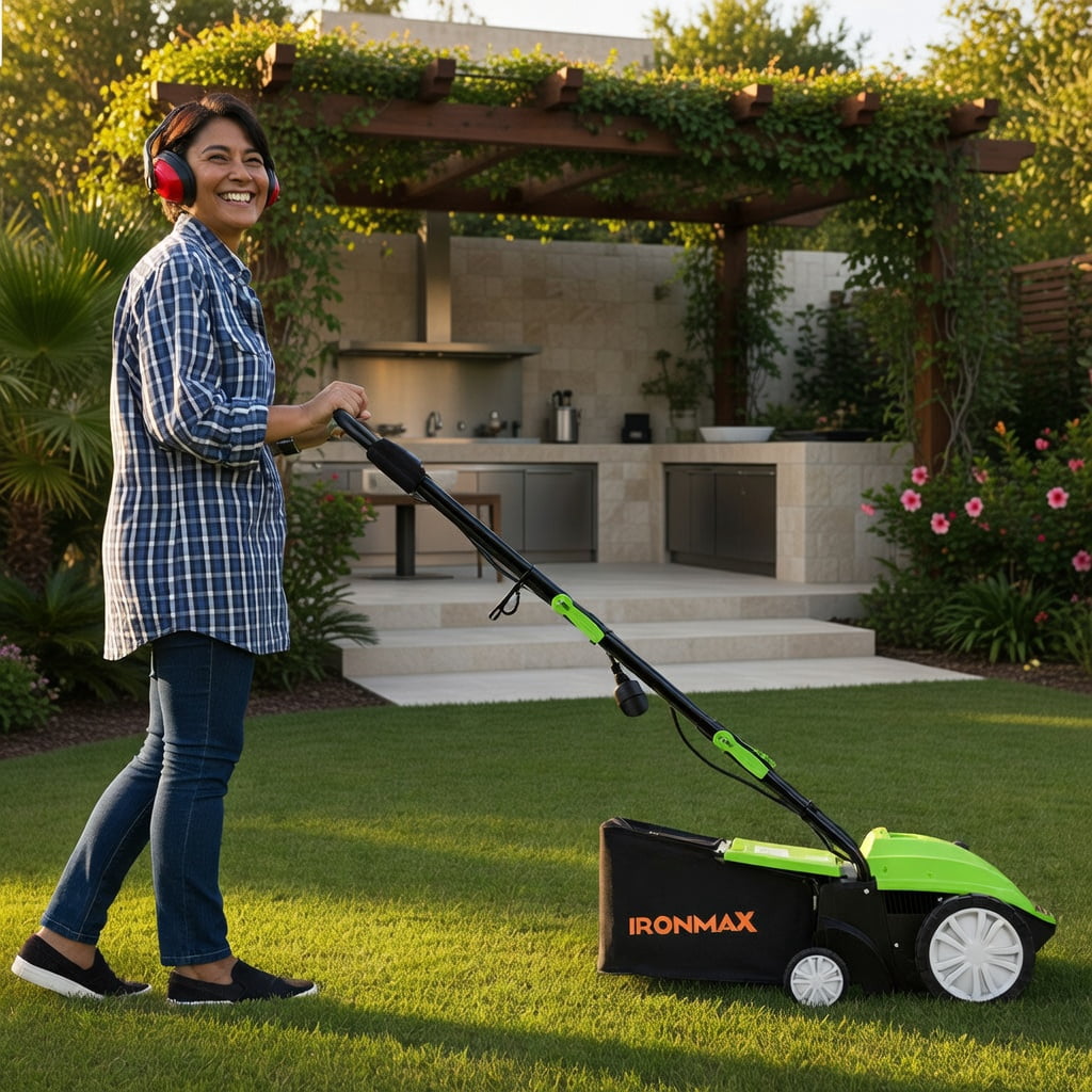 Barara King Scarifier Dethatcher,Electric Lawn Dethatcher,13 Inch 12 Amp Electric Scarifier with Collection Bag and Removable Blades-Green