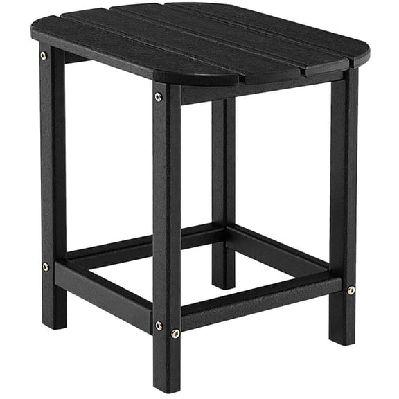 Barara King Side Table, End Table, Patio Coffee Bistro Table, 18 Inch Weather Resistant Side Table for Garden Yard Patio-Black
