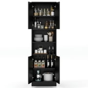 Yardi Yard Sideboard Buffet Cabinet, Kitchen Storage Cabinet,75 Inch Kitchen Pantry Cabinet Tall Cupboard with Doors and Shelves-Black