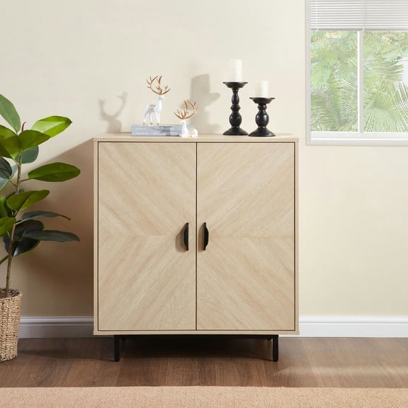 Barara King Sideboard Buffet Cabinet, Kitchen Storage Cabinet,Storage Cabinet with Doors, Modern Accent Cabinet,Wood Grain Decoratio Buffet Sideboards