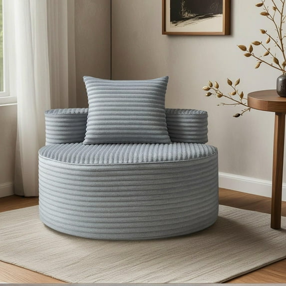 Barara King Sofa, Comfy Couches, Modern Sofa with Deep Seat, Comfy Compressed Single Sofa, No Assembly Required, Gray