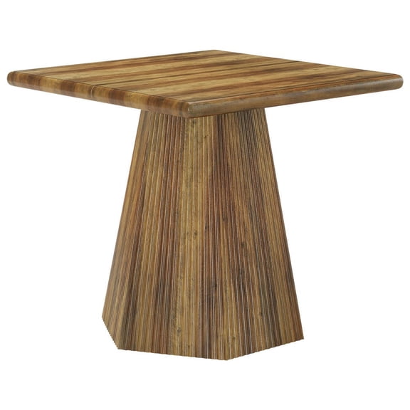 Barara King Square Dining Table for Four with Stable Pedestal Base, 31.5 Inch Kitchen Table for Breakfast Nook, Small Apartment, Dining Area, Brown