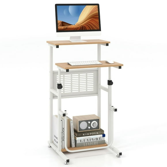 Resenkos Standing Desk for Small Space Sit Stand Desk with Height Adjustable Desktop