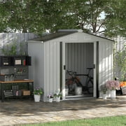Barara King Steel Storage Shed Garden Tool house Cabinet, Tool Storage Shed, White