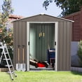 thumbnail image 1 of Barara King Storage House, Outdoor Garden Storage Shed,Waterproof Garden Sheds, 6ft x 5ft Outdoor Metal Storage Shed gray, 1 of 8