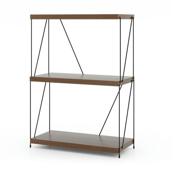 Barara King Storage Rack, Plant Stand Shelf, Bookshelf, 2/3/4/5-Tier Multipurpose Display Rack with Metal Frame-34 inches