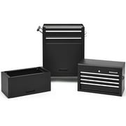 Barara King Tool Rolling Cabinet Toolbox Organizer Chest,6-Drawer Tool Chest with Heightening Cabinet-Black