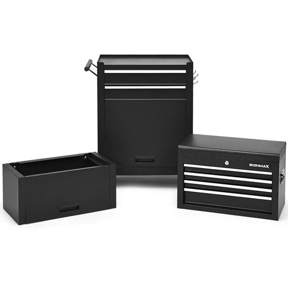 Barara King Tool Rolling Cabinet Toolbox Organizer Chest,6-Drawer Tool Chest with Heightening Cabinet-Black